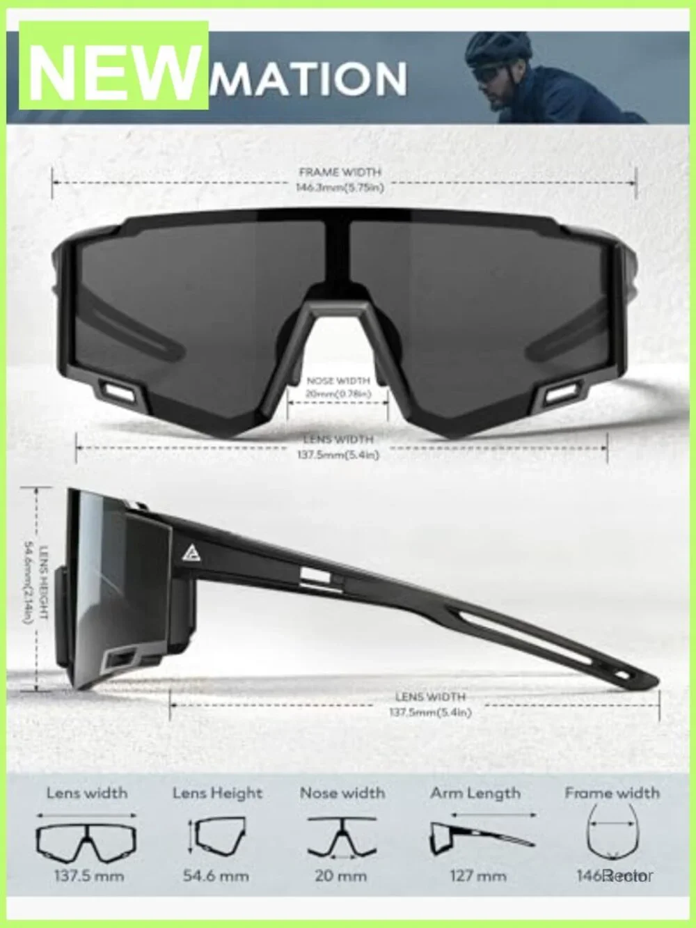Polarized Sports Sunglasses UV400 for Running Cycling Fishing Driving Unisex